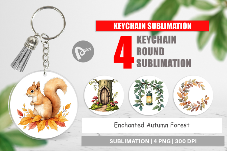 Keychain Enchanted Autumn Forest