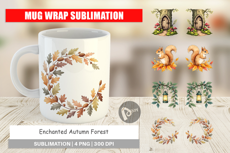 Mug Wrap Enchanted Autumn Forest