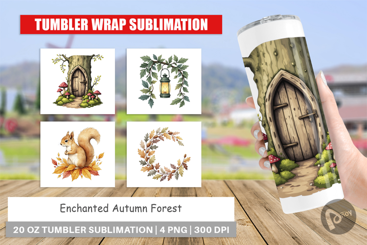 Tumbler Enchanted Autumn Forest
