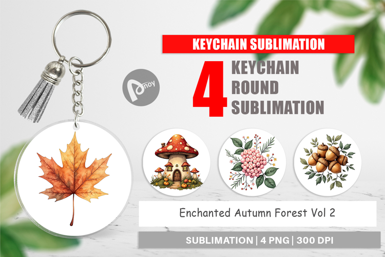 Keychain Enchanted Autumn Forest