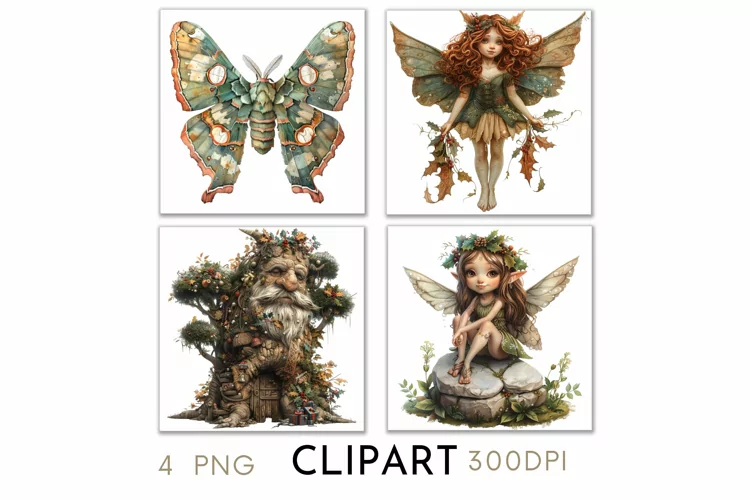 Enchanted Christmas Illustrations Watercolor Clipart PNG