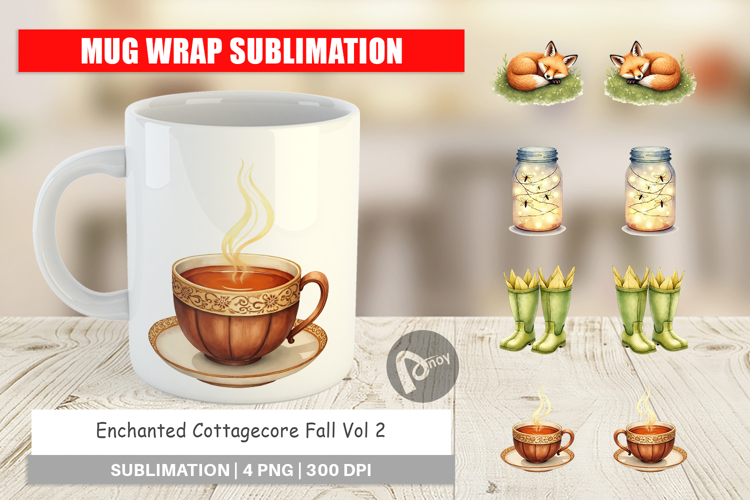 Mug Wrap Enchanted Fall Cottagecore