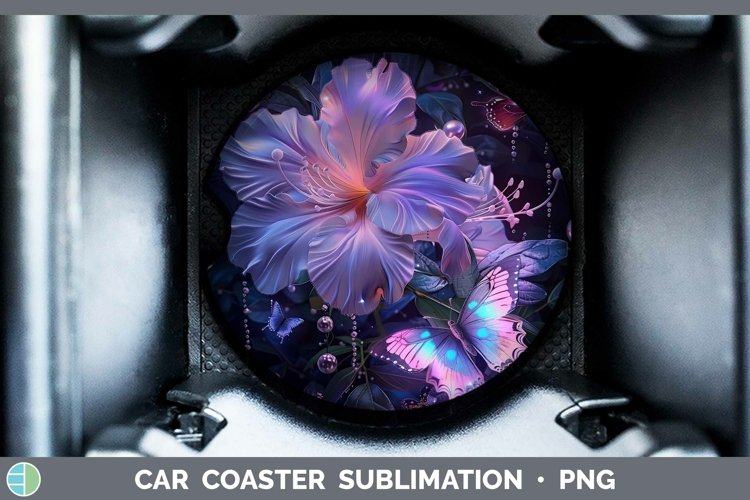 GorgeousEnchanted Flowers 3D Car Coaster design.