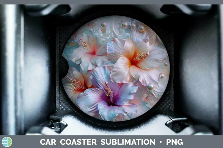 Enchanted Flowers 3D Azalea Car Coaster Sublimation Coaster