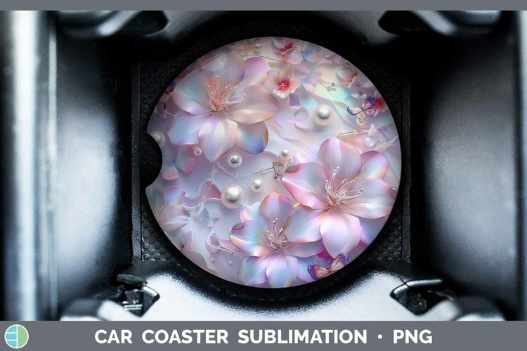 GorgeousEnchanted Flowers 3D Car Coaster design.
