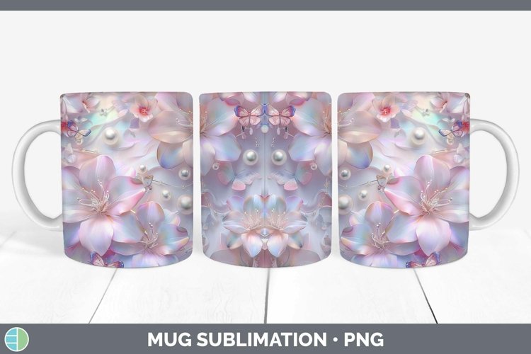 GorgeousEnchanted Flowers 3D Mug Wrap design.