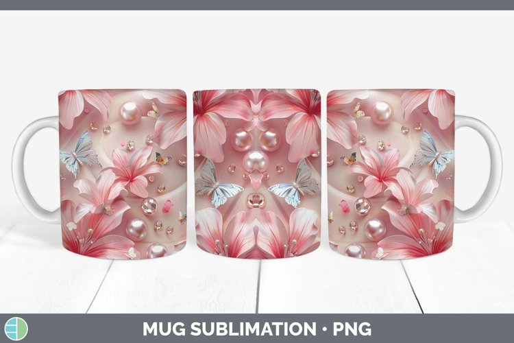 GorgeousEnchanted Flowers 3D Mug Wrap design.