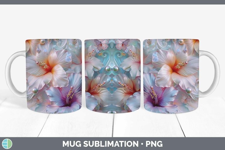 GorgeousEnchanted Flowers 3D Mug Wrap design.