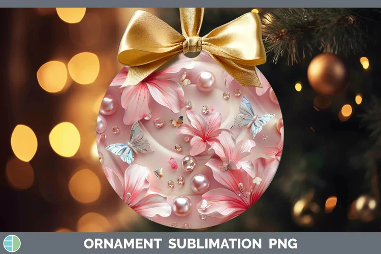 Enchanted Flowers 3D Azalea Ornament Sublimation Bauble Desi