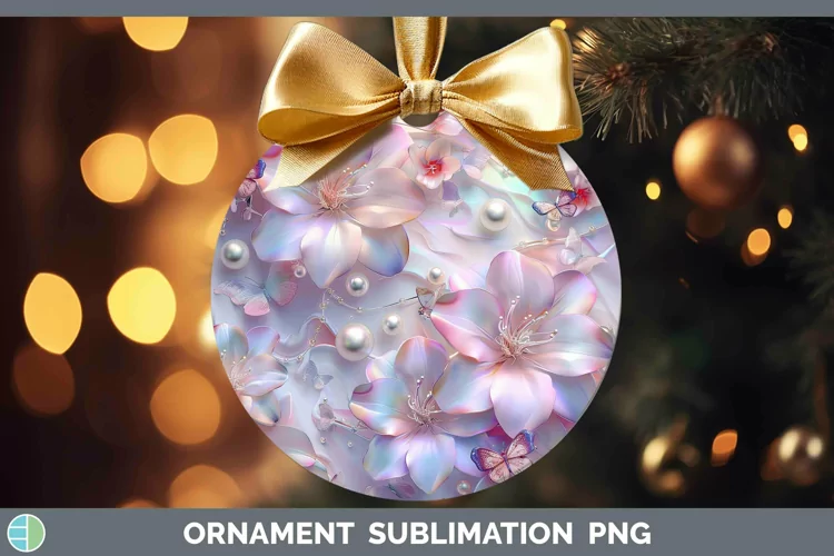 Enchanted Flowers 3D Azalea Ornament Sublimation Bauble Desi