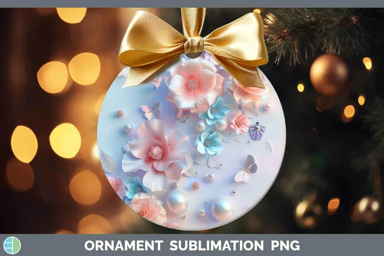 Enchanted Flowers 3D Azalea Ornament Sublimation Bauble Desi