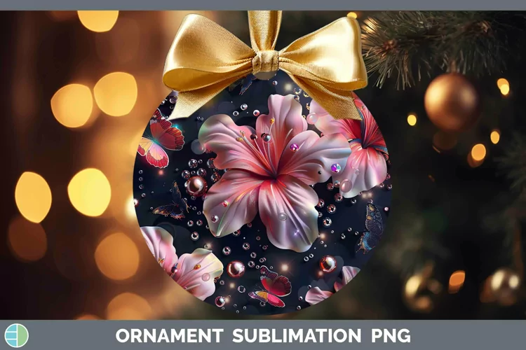 Enchanted Flowers 3D Azalea Ornament Sublimation Bauble Desi