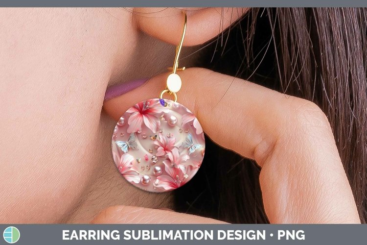 GorgeousEnchanted Flowers 3D Round Earrings design.