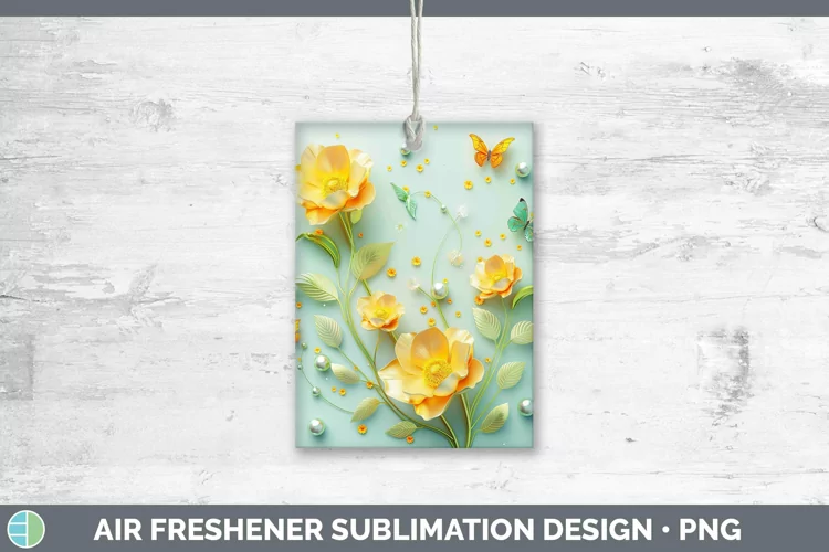 Enchanted Flowers 3D Buttercup Air Freshener Sublimation Car