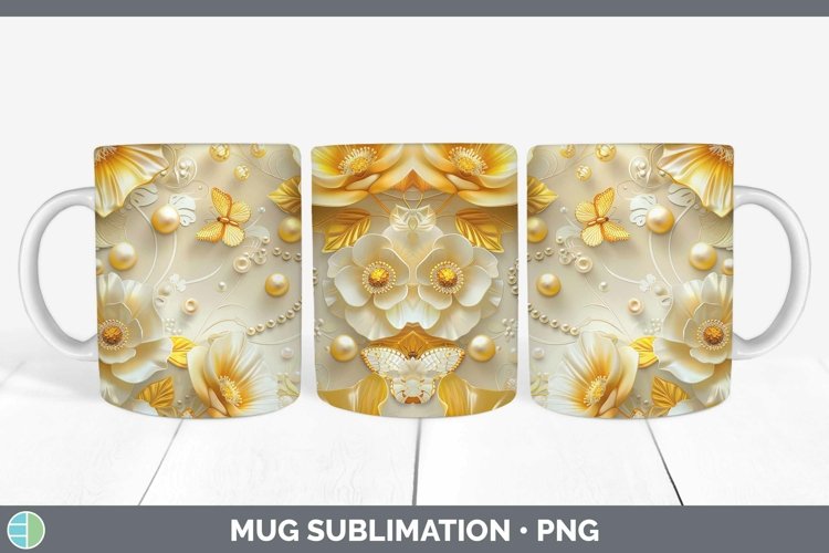GorgeousEnchanted Flowers 3D Mug Wrap design.
