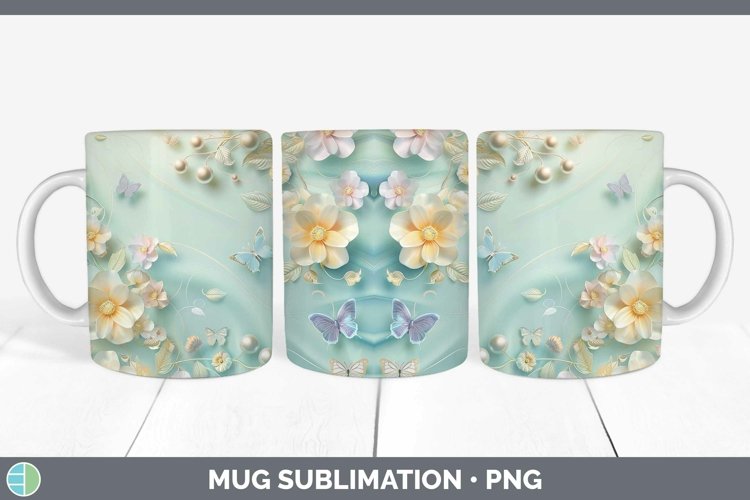 Enchanted Flowers 3D Buttercup Mug Wrap Sublimation Coffee C
