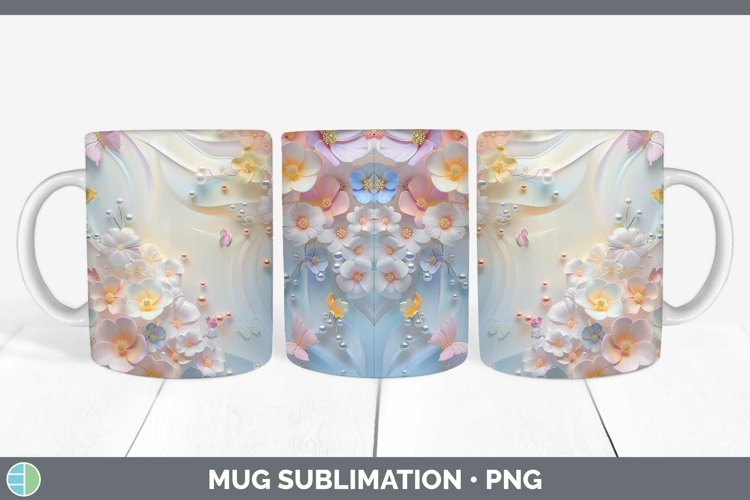 GorgeousEnchanted Flowers 3D Mug Wrap design.