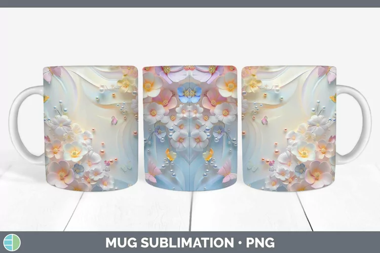 Enchanted Flowers 3D Buttercup Mug Wrap Sublimation Coffee C