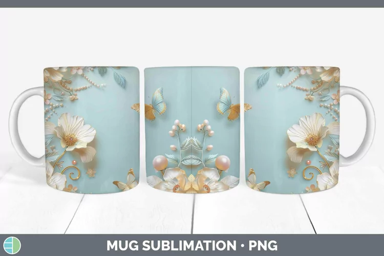 Enchanted Flowers 3D Buttercup Mug Wrap Sublimation Coffee C
