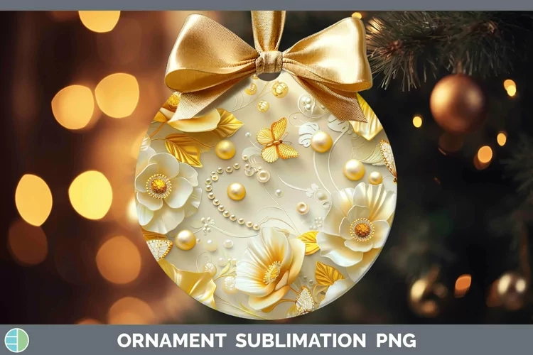 Enchanted Flowers 3D Buttercup Ornament Sublimation Bauble D