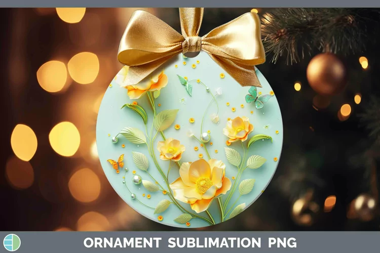 Enchanted Flowers 3D Buttercup Ornament Sublimation Bauble D