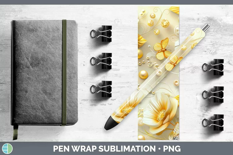 Enchanted Flowers 3D Buttercup Pen Wrap Sublimation Epoxy Pe