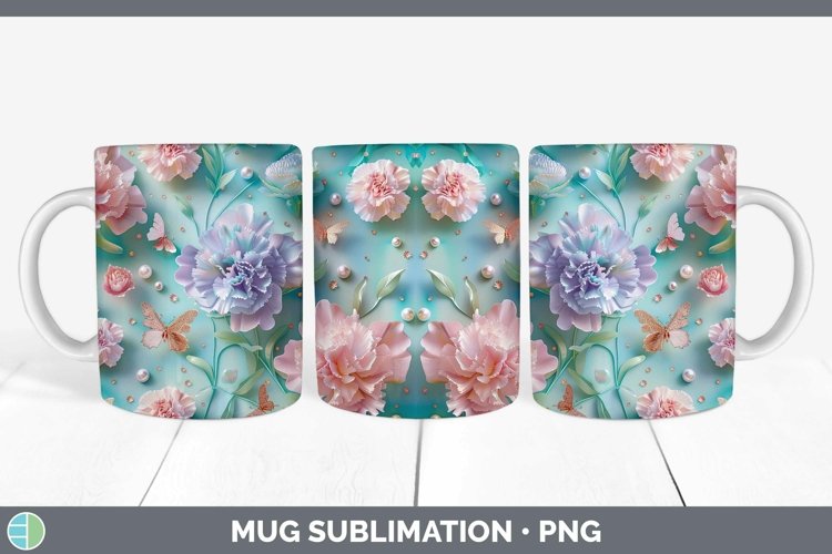 GorgeousEnchanted Flowers 3D Mug Wrap design.