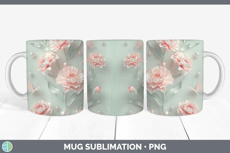 GorgeousEnchanted Flowers 3D Mug Wrap design.