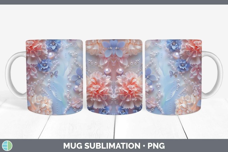 GorgeousEnchanted Flowers 3D Mug Wrap design.