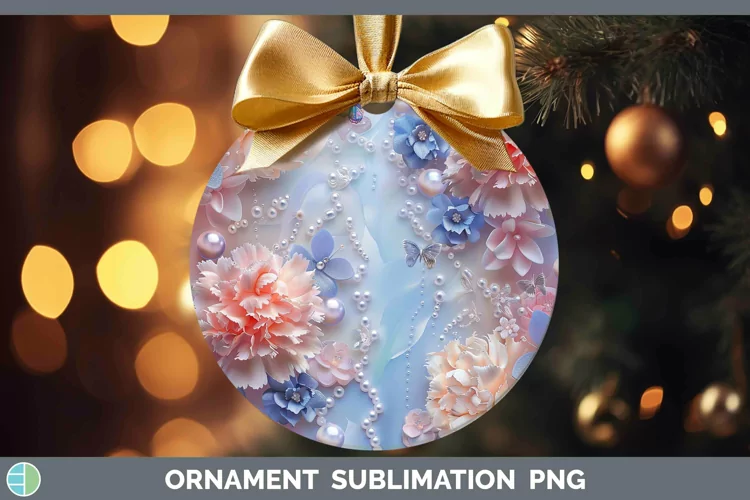 Enchanted Flowers 3D Carnation Ornament Sublimation Bauble D