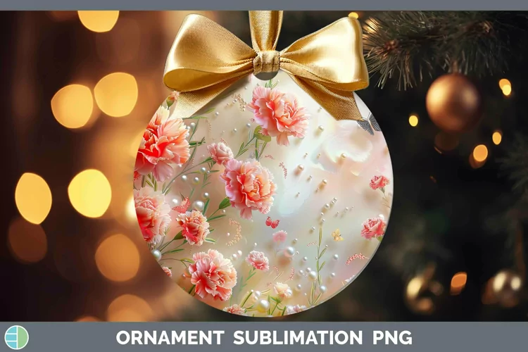 Enchanted Flowers 3D Carnation Ornament Sublimation Bauble D