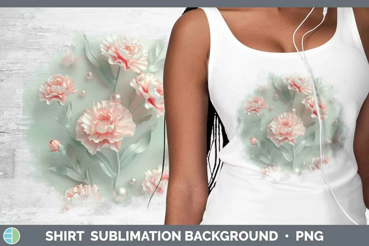 Enchanted Flowers 3D Carnation Shirt Sublimation Sublimation