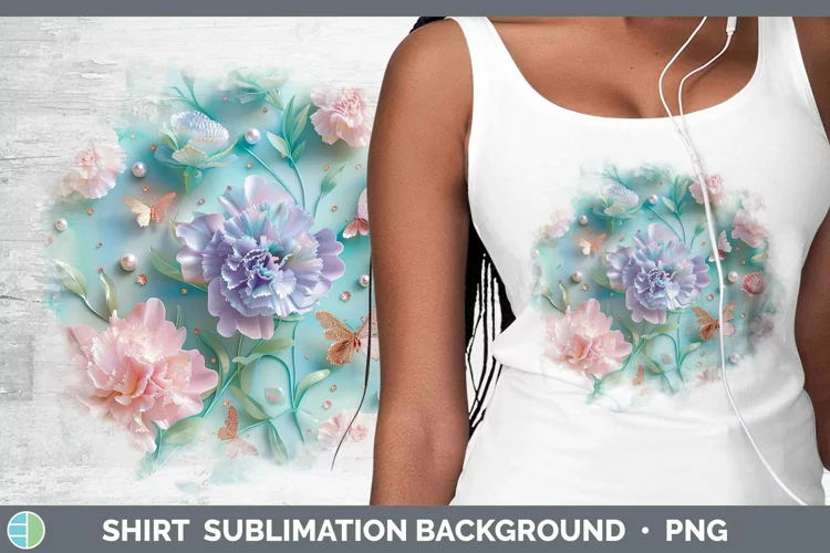 Enchanted Flowers 3D Carnation Shirt Sublimation Sublimation