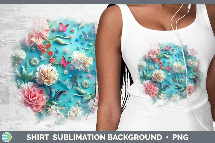 Enchanted Flowers 3D Carnation Shirt Sublimation Sublimation