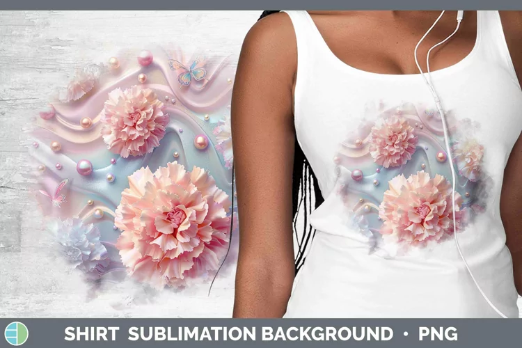 Enchanted Flowers 3D Carnation Shirt Sublimation Sublimation