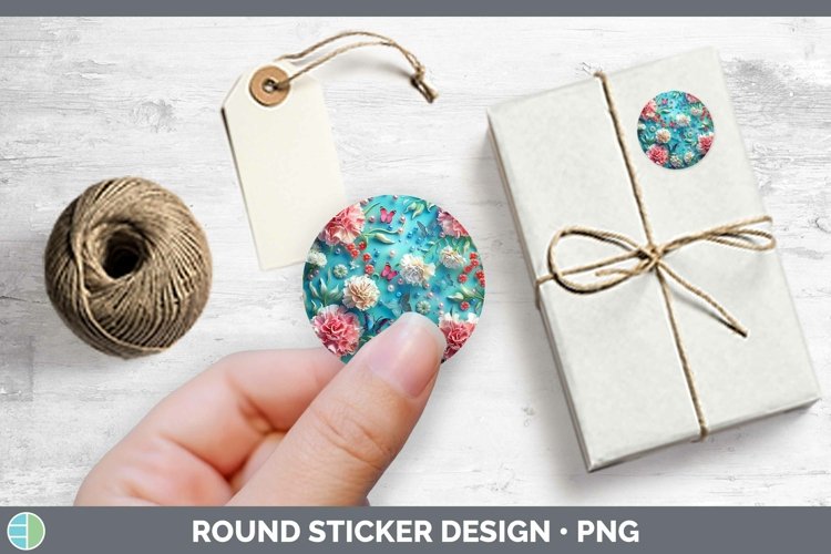 GorgeousEnchanted Flowers 3D Stickers design.
