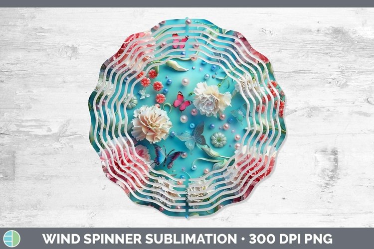 GorgeousEnchanted Flowers 3D Wind Spinner design.
