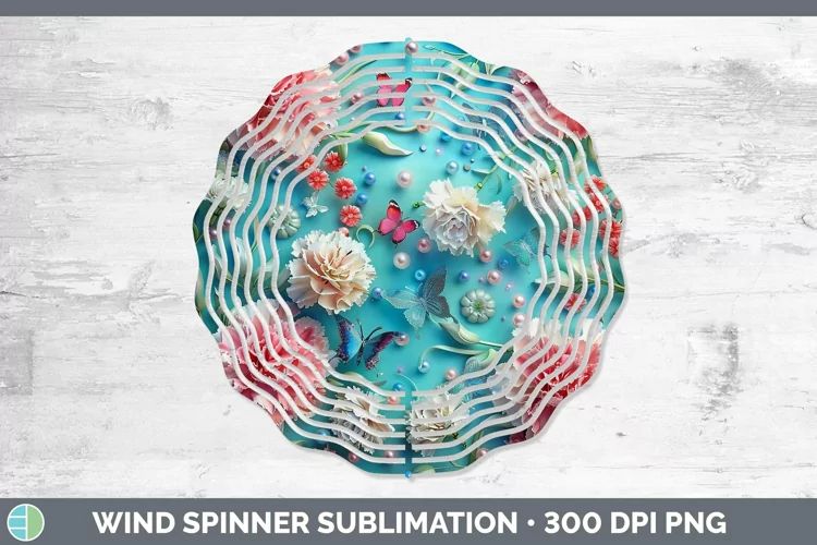 Enchanted Flowers 3D Carnation Wind Spinner Sublimation Spin