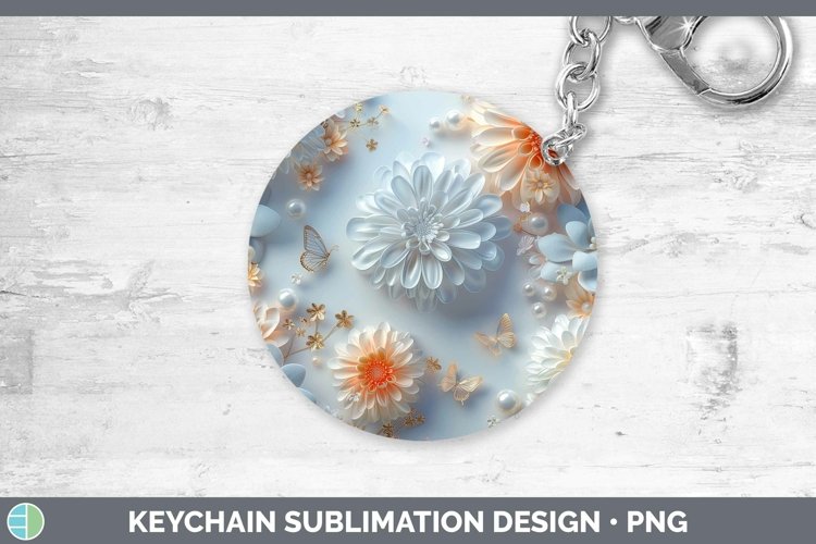 GorgeousEnchanted Flowers 3D Keychain design.