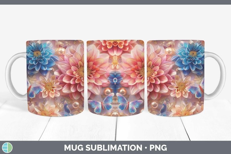 GorgeousEnchanted Flowers 3D Mug Wrap design.