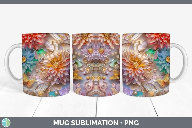 GorgeousEnchanted Flowers 3D Mug Wrap design.