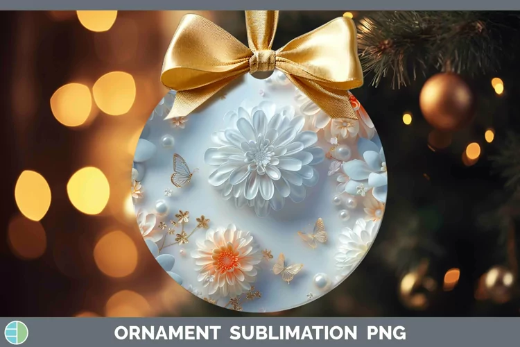Enchanted Flowers 3D Chrysanthemum Ornament Sublimation Baub