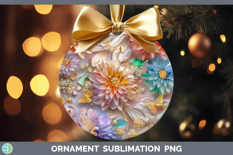 Enchanted Flowers 3D Chrysanthemum Ornament Sublimation Baub