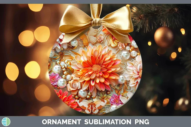 Enchanted Flowers 3D Chrysanthemum Ornament Sublimation Baub
