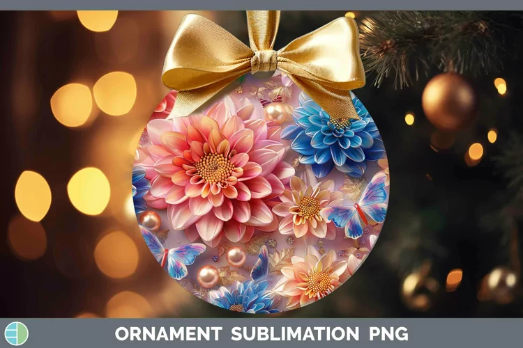 Enchanted Flowers 3D Chrysanthemum Ornament Sublimation Baub