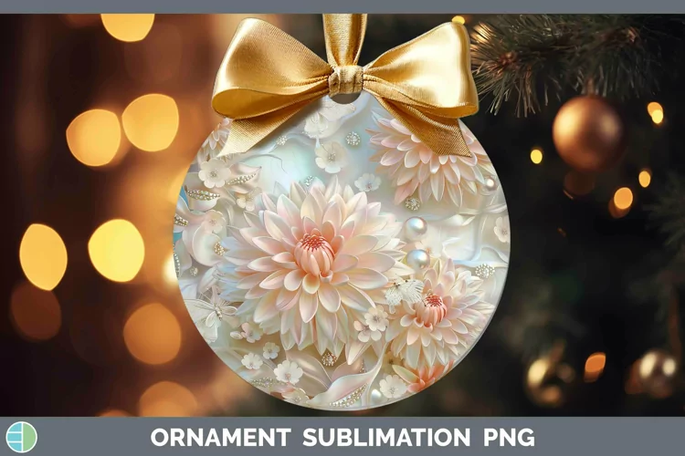 Enchanted Flowers 3D Chrysanthemum Ornament Sublimation Baub