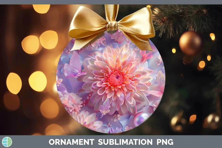Enchanted Flowers 3D Chrysanthemum Ornament Sublimation Baub