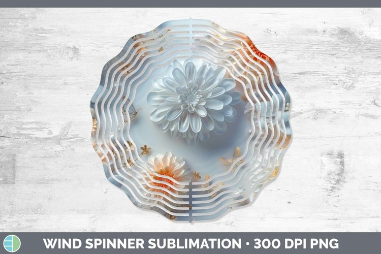 GorgeousEnchanted Flowers 3D Wind Spinner design.