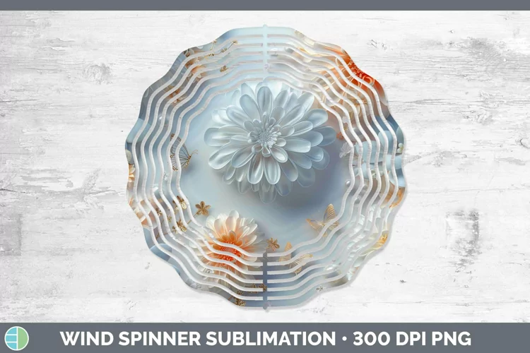 Enchanted Flowers 3D Chrysanthemum Wind Spinner Sublimation