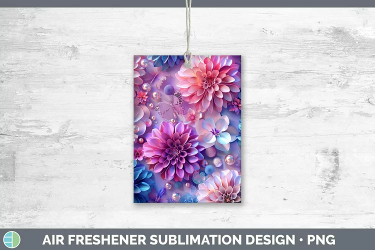 Enchanted Flowers 3D Dahlia Air Freshener Sublimation Car Fr